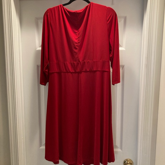 Chaps Faux Wrap Dress 16W - Picture 3 of 3